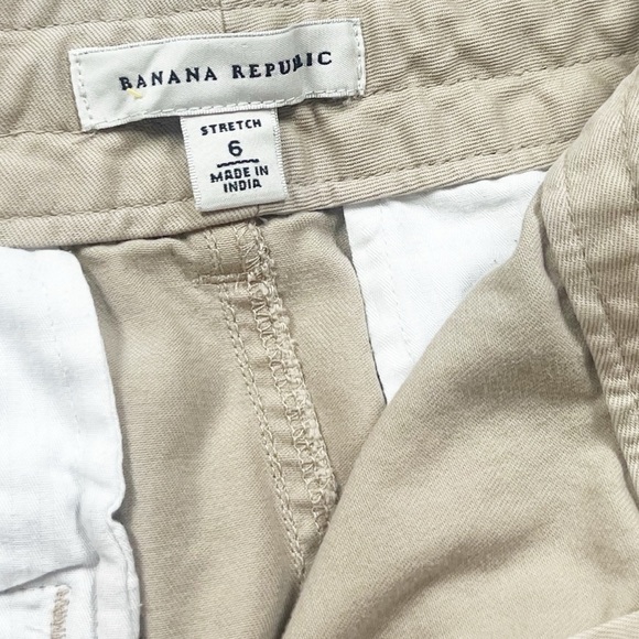 Banana Republic Khaki Tan Mid Rise Mini Skirt Casual Neutral Size 6 Pockets - Picture 5 of 6